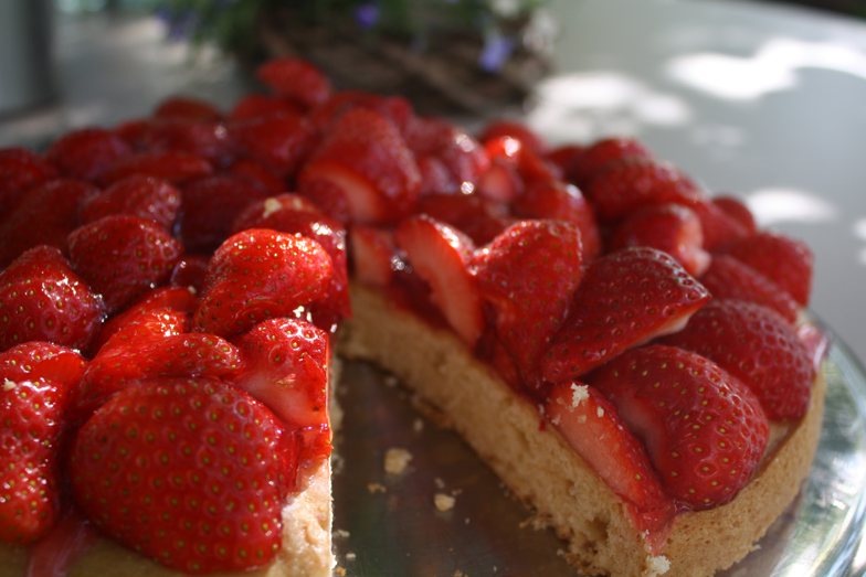 der fertige Erdbeerkuchen: Guten Appetit!